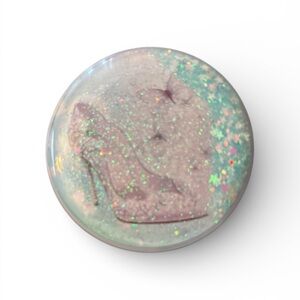 Glittery Pink High Heel Compact Mirror